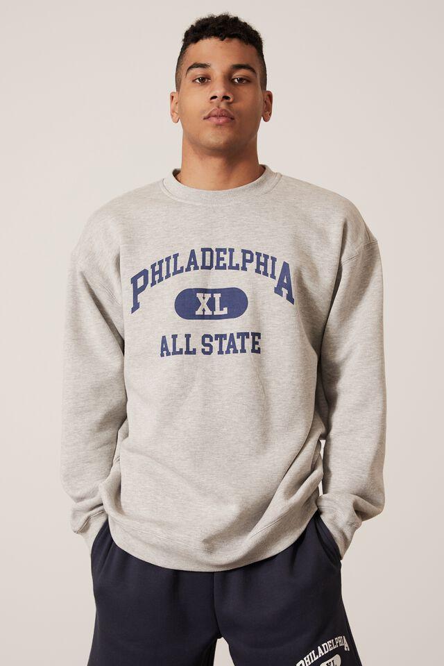 Elite oversized crew - grey marle/philly all state Factorie Hoodies ...