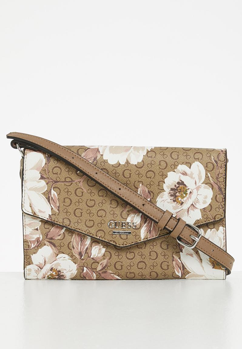 Kalei mini crossbody flap mocha multi GUESS Bags & Purses