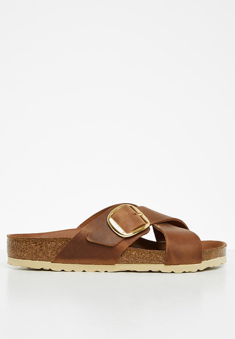 Siena big buckle oiled leather regular - cognac Birkenstock Sandals ...