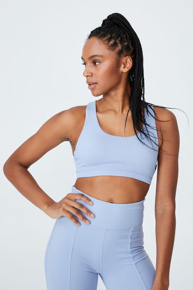 Strappy Sports Crop Iced Sky Texture Cotton On Sports Bras 