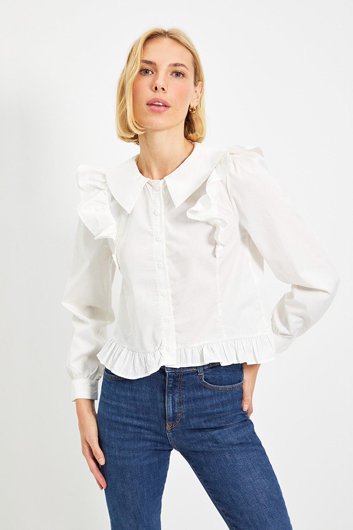 Frilly shirt - ecru Trendyol Shirts | Superbalist.com