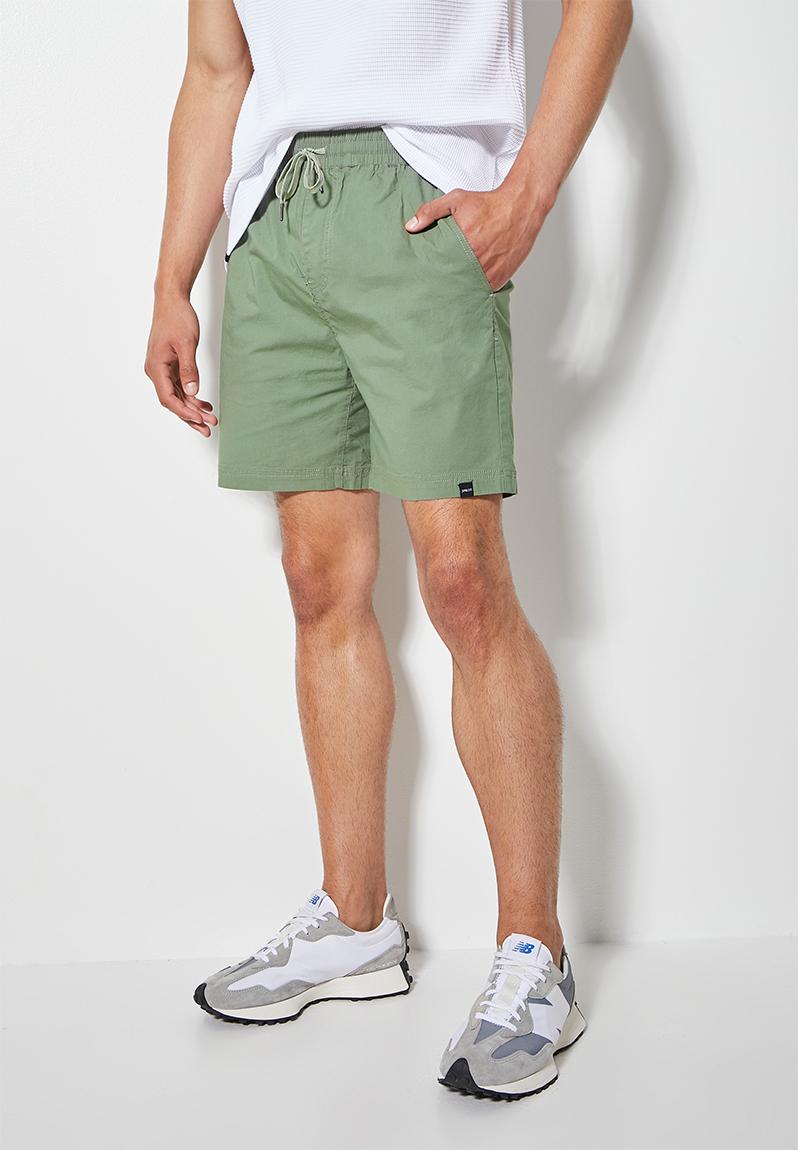 Cracker poplin short with elastic waistband - green Superbalist Shorts ...