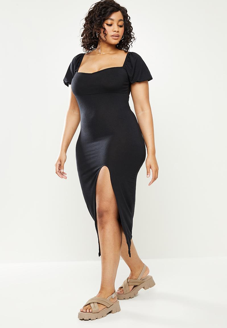 Plus Milkmaid Dress Black Missguided Dresses 6425