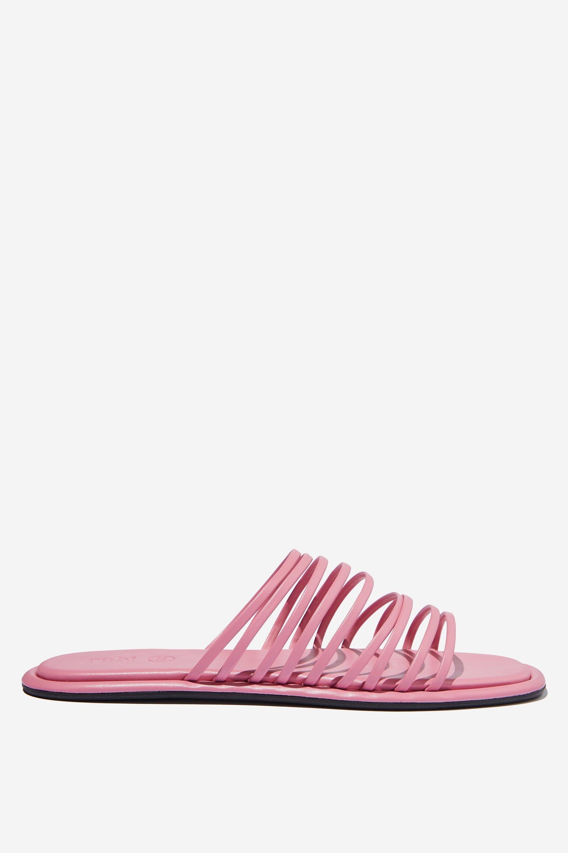 Ellie strappy slide - retro pink pu Cotton On Sandals & Flip Flops ...