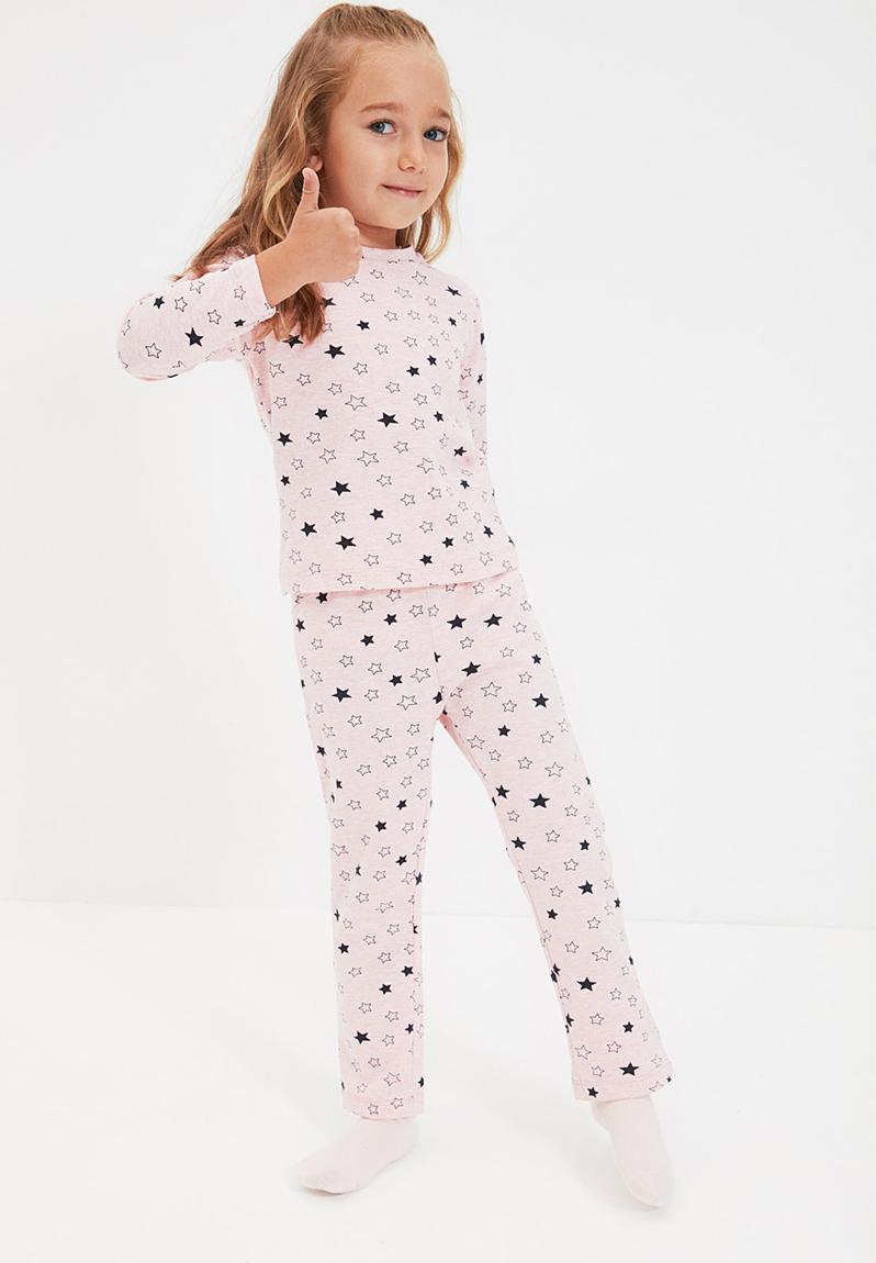 Stars long sleeve sleepwear set - pink Trendyol Sleepwear & Underwear ...