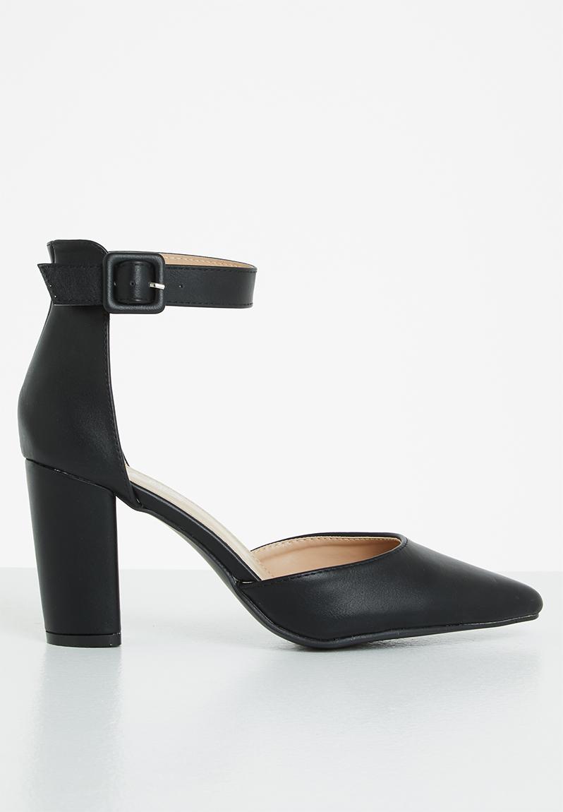 Ankle strap pointed block heel - black Jada Heels | Superbalist.com