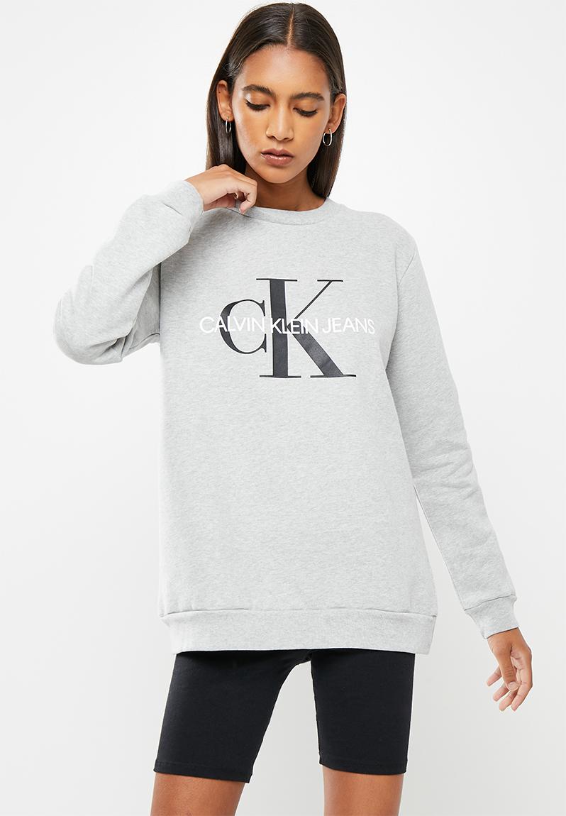 Core monogram logo sweatshirt - light grey heather CALVIN KLEIN Hoodies ...