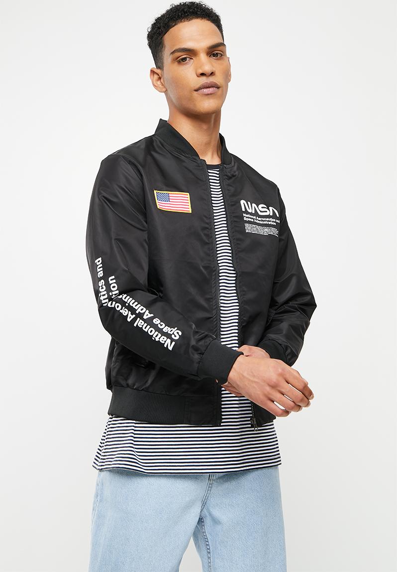Lightweight NASA bomber jacket - black