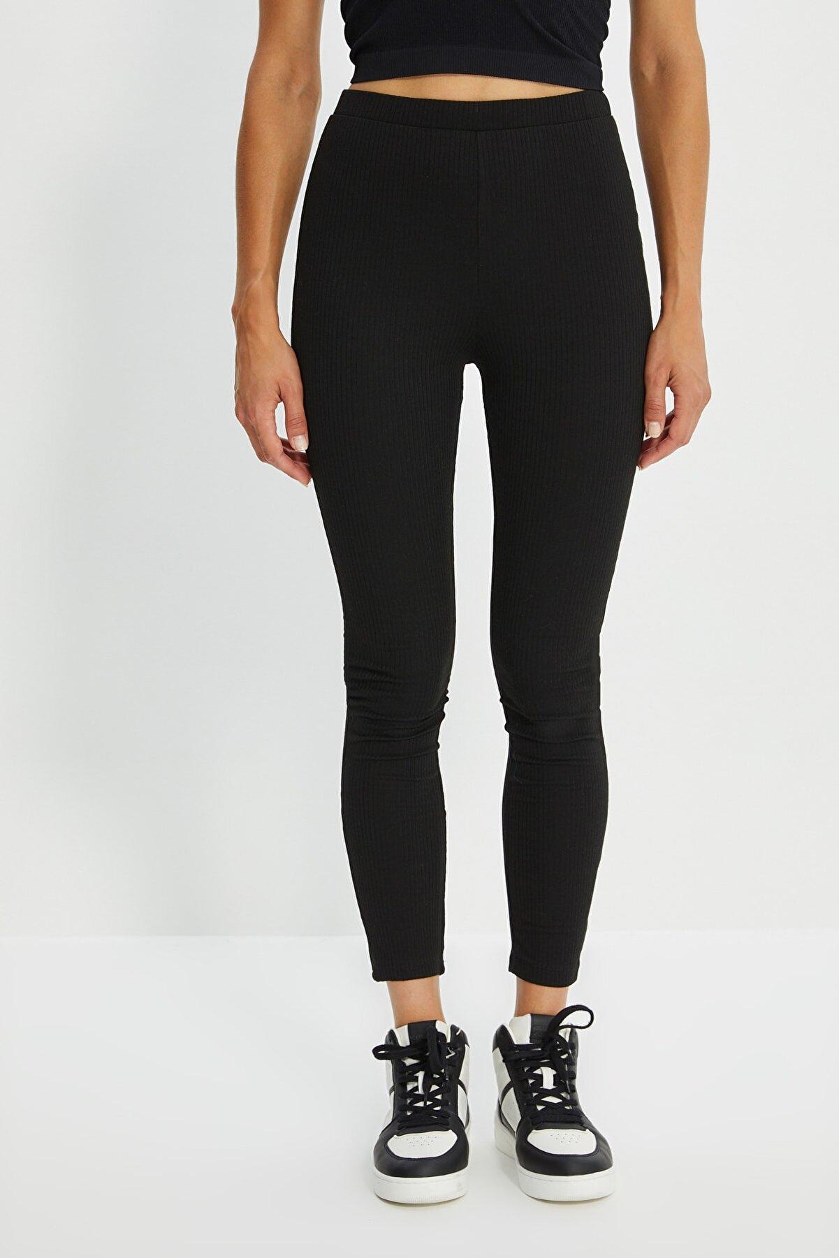 Ribbed leggings - black Trendyol Trousers | Superbalist.com