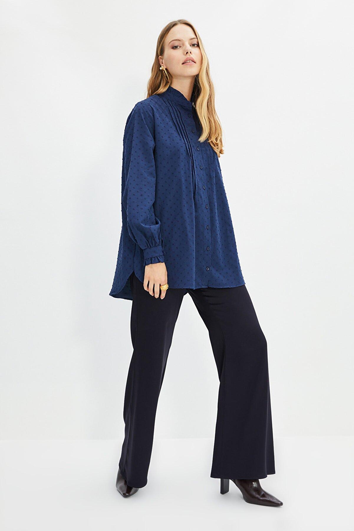 High collar tunic blouse - navy Trendyol Blouses | Superbalist.com