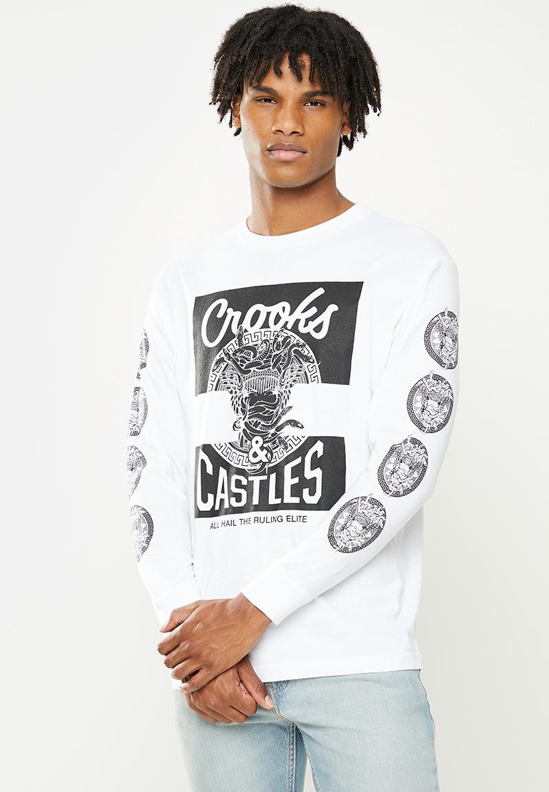 Klepto Medusa Long Sleeve Tee - White Crooks & Castle T-Shirts & Vests ...