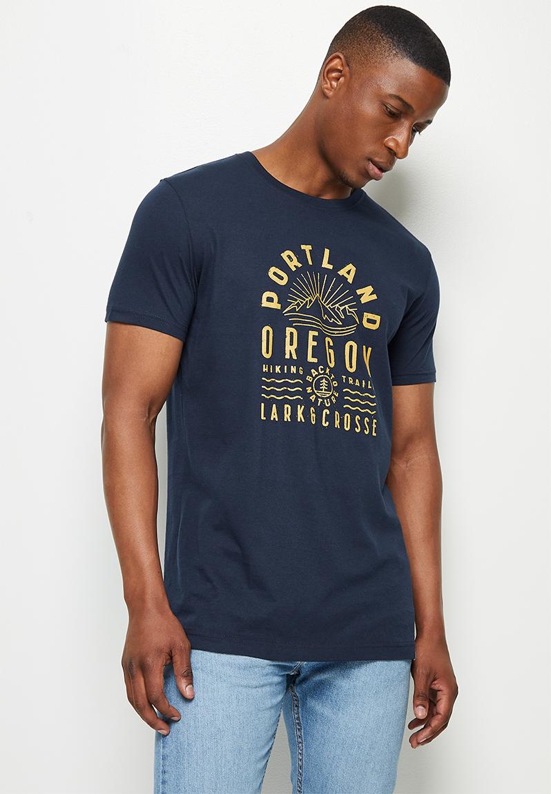 L&c graphic crew neck tee 2 - navy Lark & Crosse T-Shirts & Vests ...