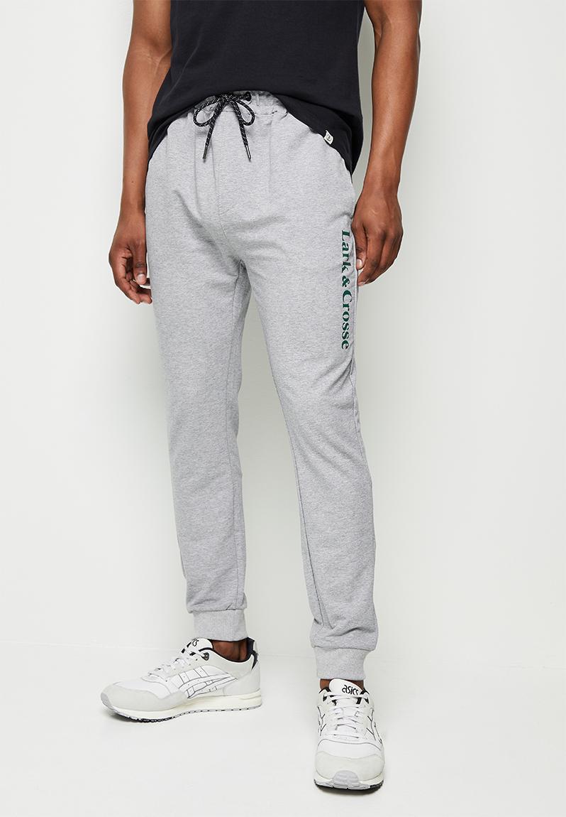 Slim fit sweatpants - grey melange Lark & Crosse Pants & Chinos ...