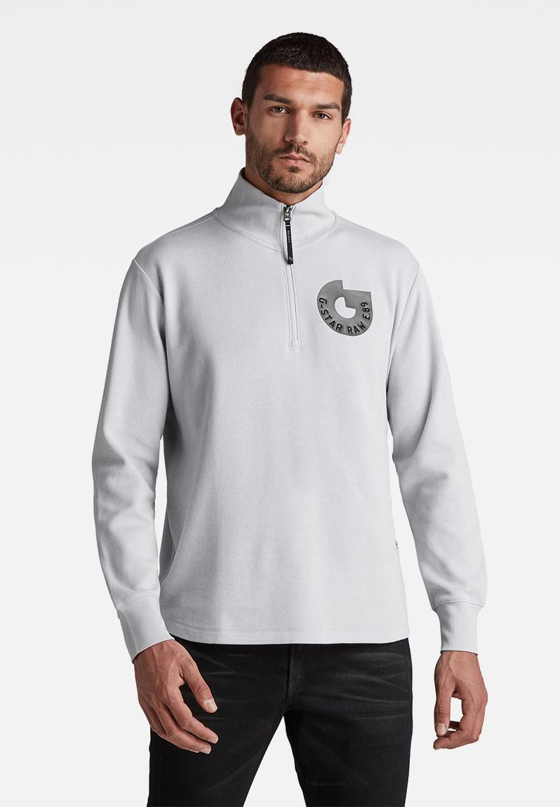 G-STAR RAW Herren Jirgi Half Zip Sweatshirt – Slim Fit, Leichter Stoff Mit Reißverschluss