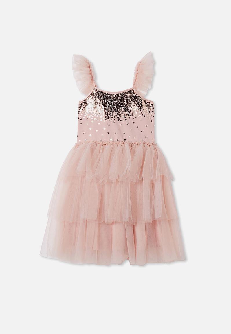 dress - dusty pink/sparkle Cotton 