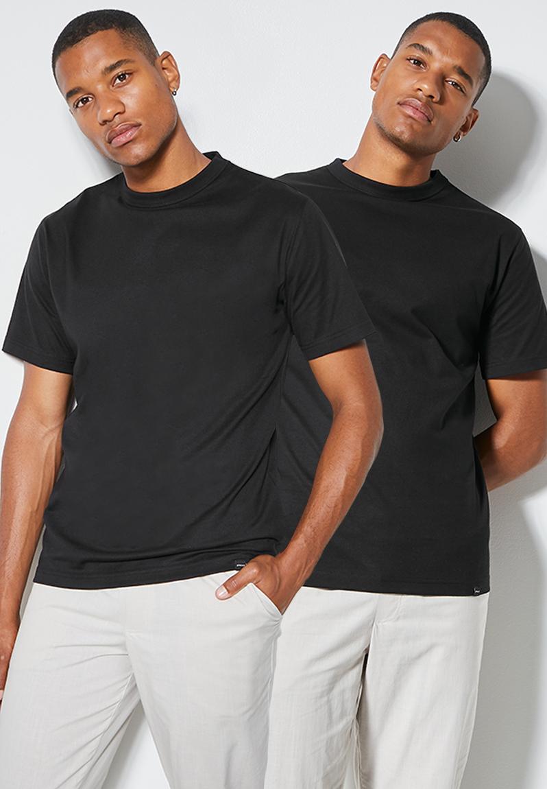 2-pack relaxed fit organic crew neck tee - blackx2 Superbalist T-Shirts ...
