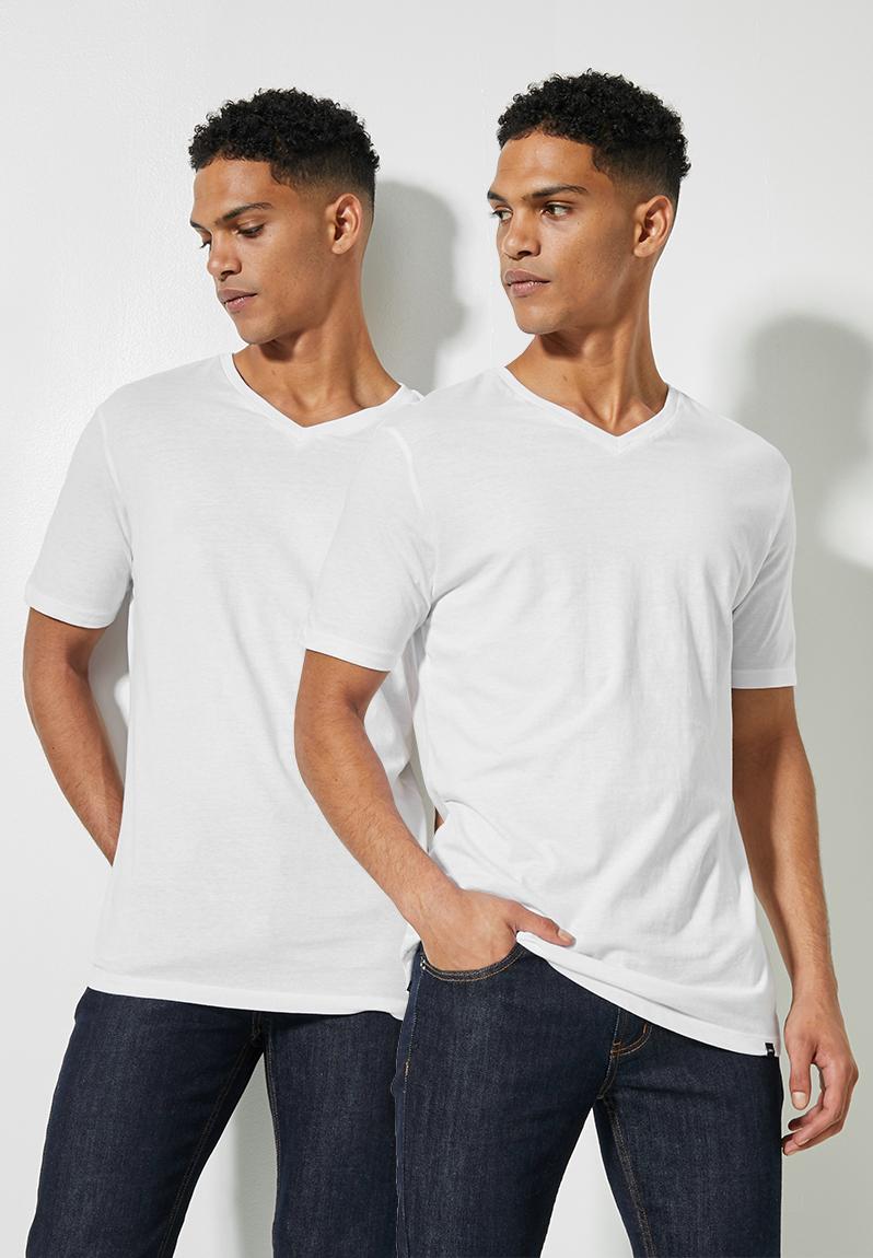 2-pack plain vee neck tee - white1 Superbalist T-Shirts & Vests ...