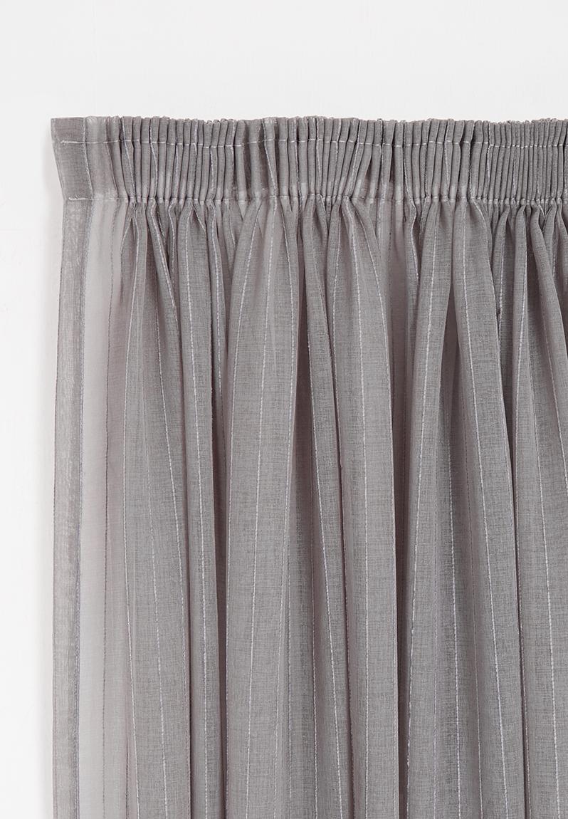 Taped Striped Frosted Voile - Light Grey Sixth Floor Curtains 