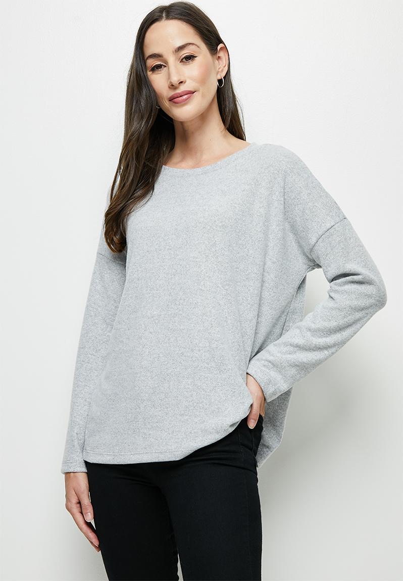 Dolman texture tee - grey melange (1) edit T-Shirts, Vests & Camis ...