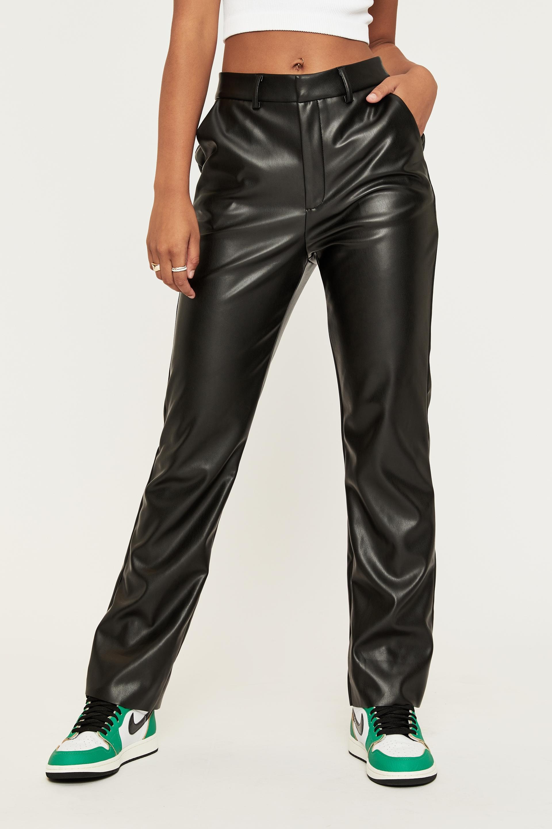 Vegan leather straight leg pant - black Supré Trousers | Superbalist.com