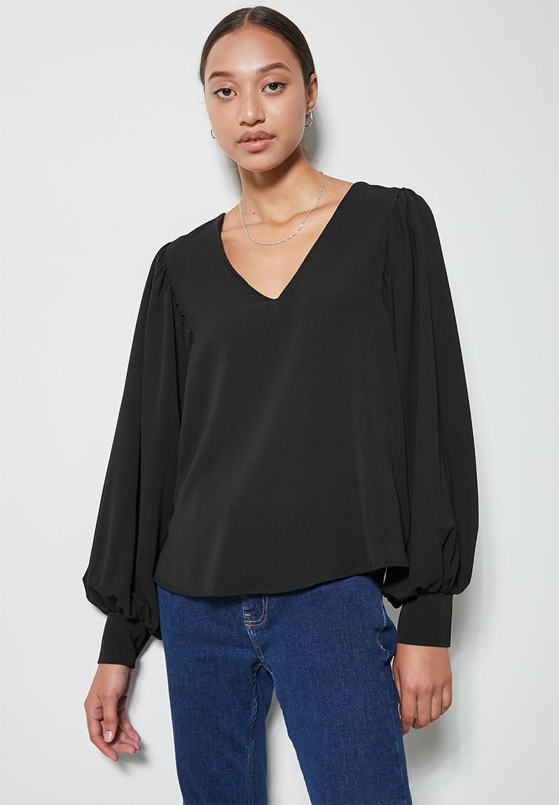 V-neck shell - black Superbalist Blouses | Superbalist.com