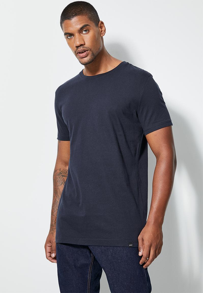 Plain crew neck tee - navy1