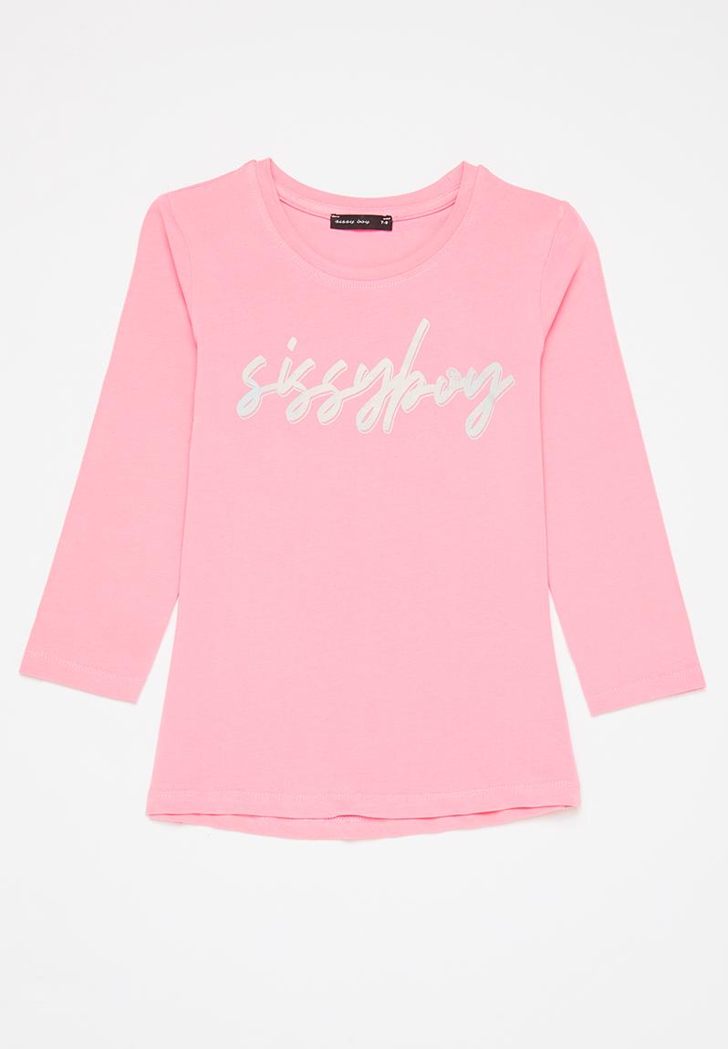 Logo top with 3/4 sleeves - bubblegum pink SISSY BOY Tops | Superbalist.com