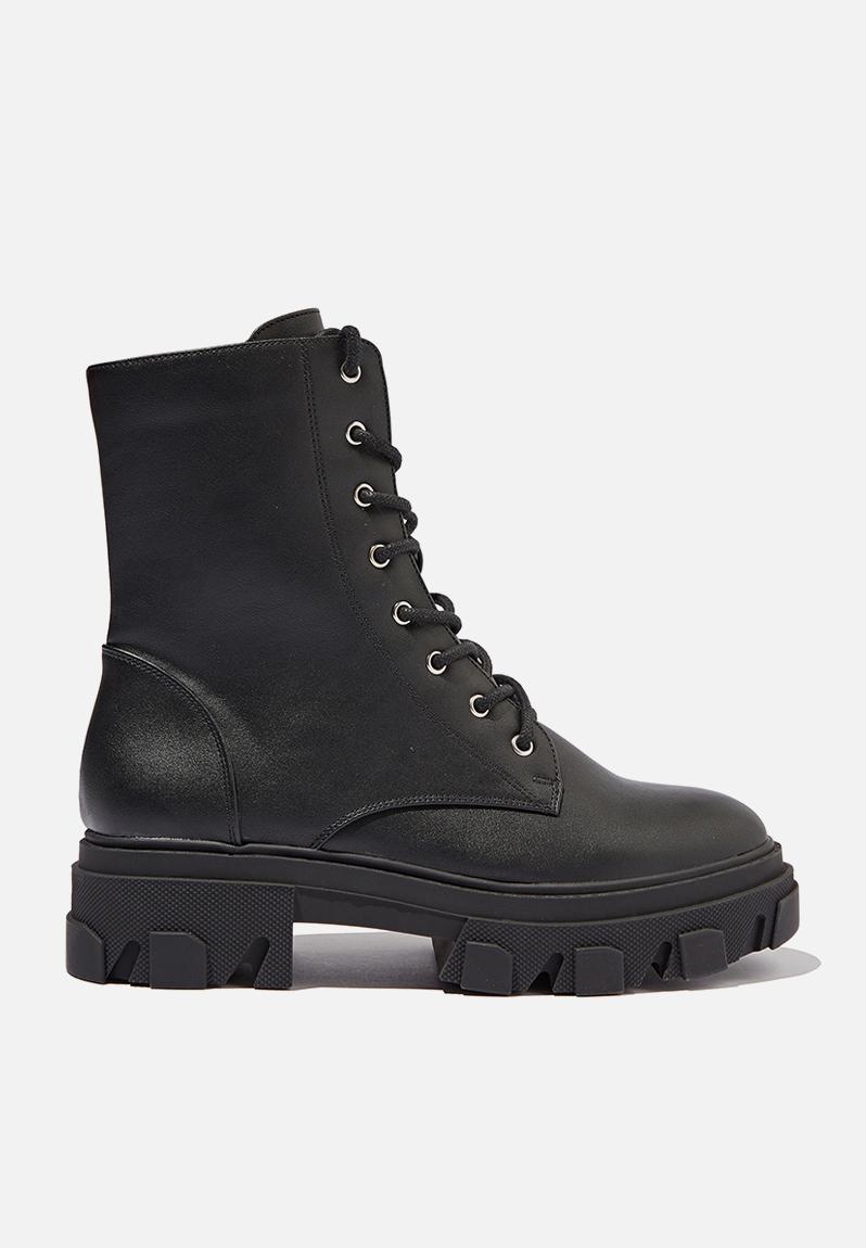 Maci lace up boot - black pu Cotton On Boots | Superbalist.com