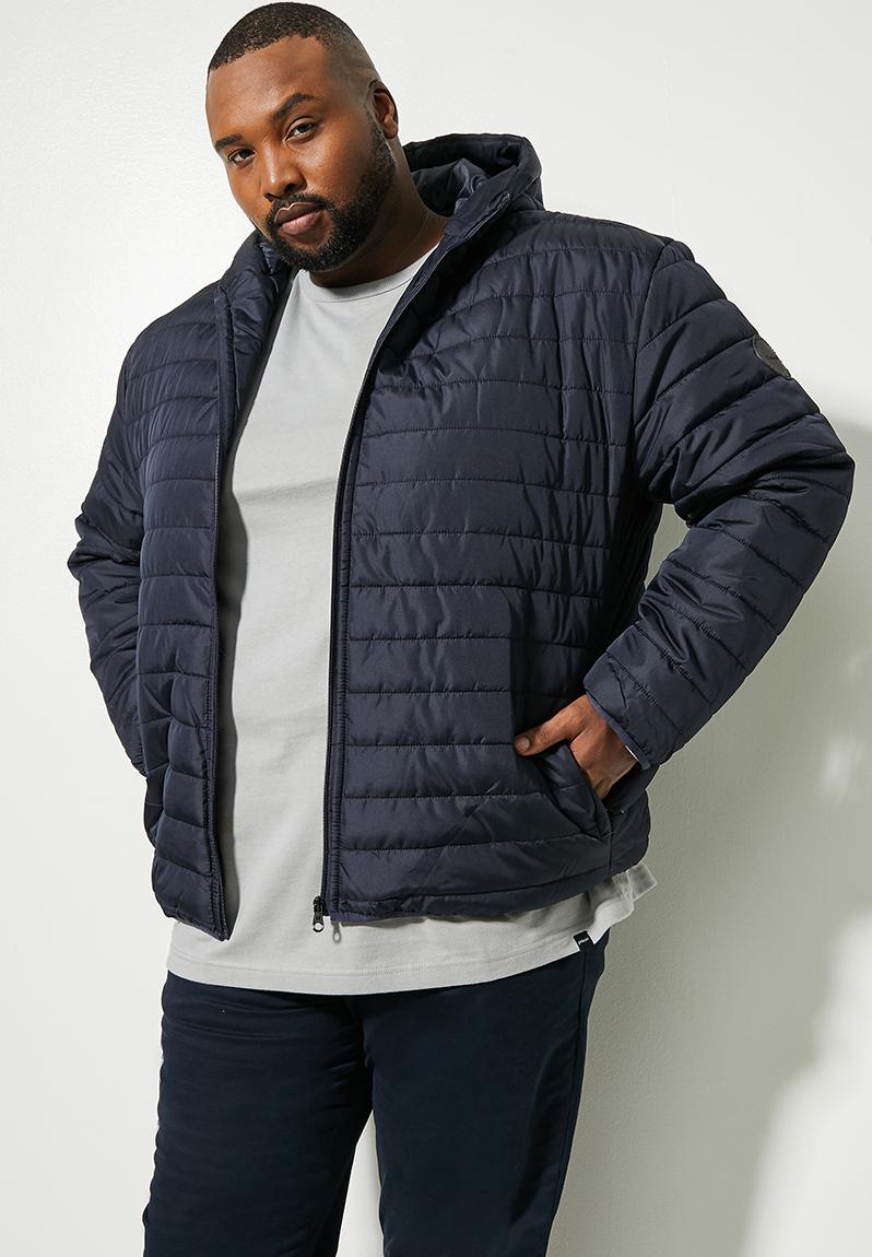 Lightweight hooded puffer jacket plus - navy Superbalist Jackets ...