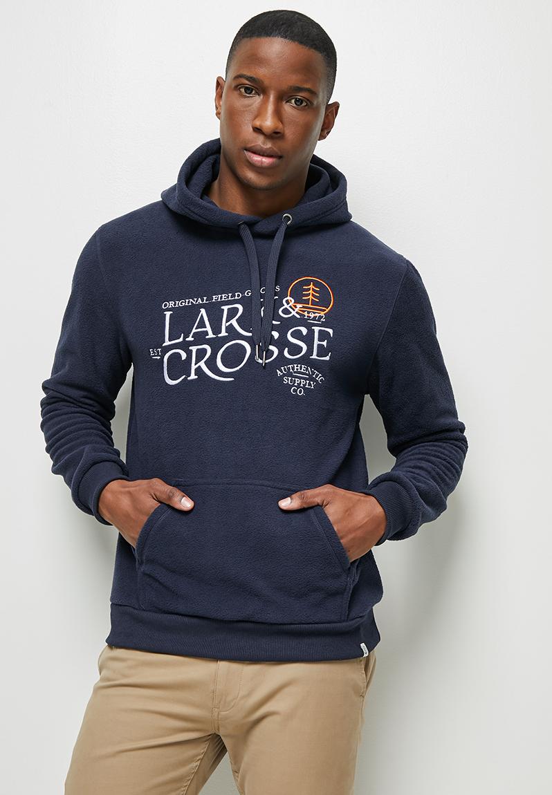 Pullover polar fleece hoodie - navy Lark & Crosse Hoodies & Sweats ...