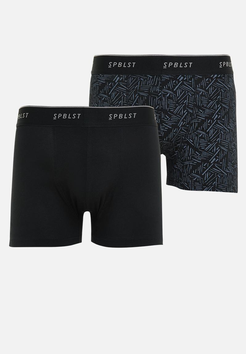 2 pack tex boxer briefs ttb - black/aop Superbalist Underwear ...