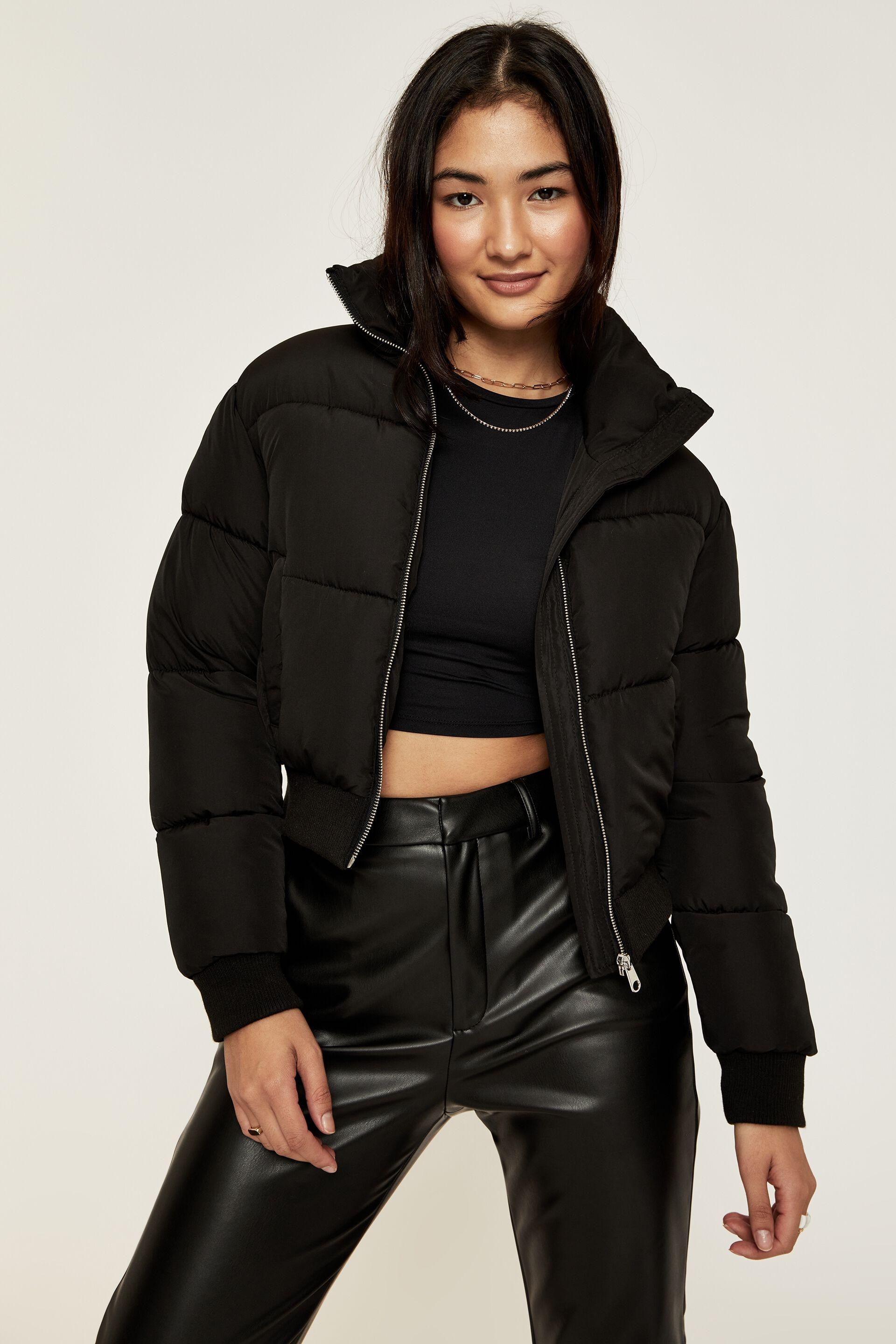 Cody cropped puffer jacket - black Supré Jackets | Superbalist.com