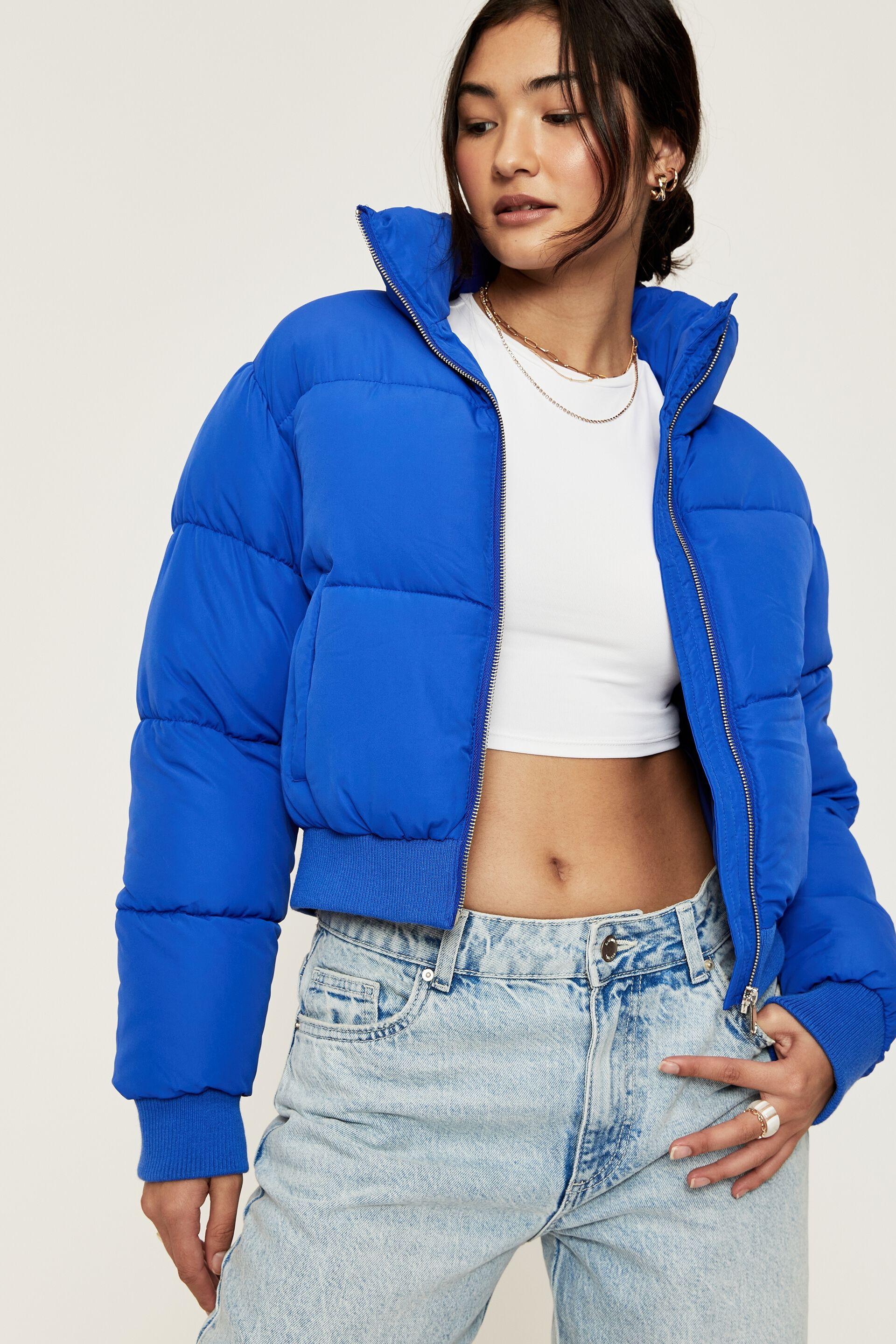 Cody cropped puffer jacket - sapphire blue Supré Jackets | Superbalist.com