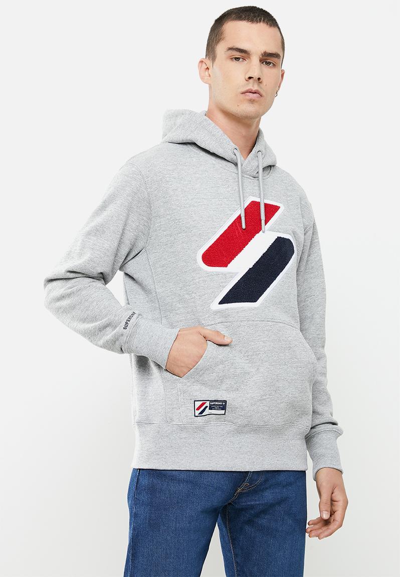 Superdry code logo che hood - grey slub grindle Superdry. Hoodies ...