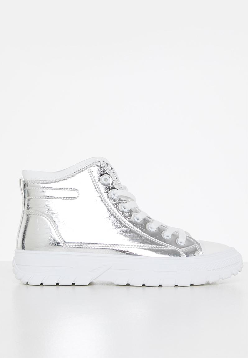 Chunky metallic lace-up boot - silver Tom Tom Boots | Superbalist.com