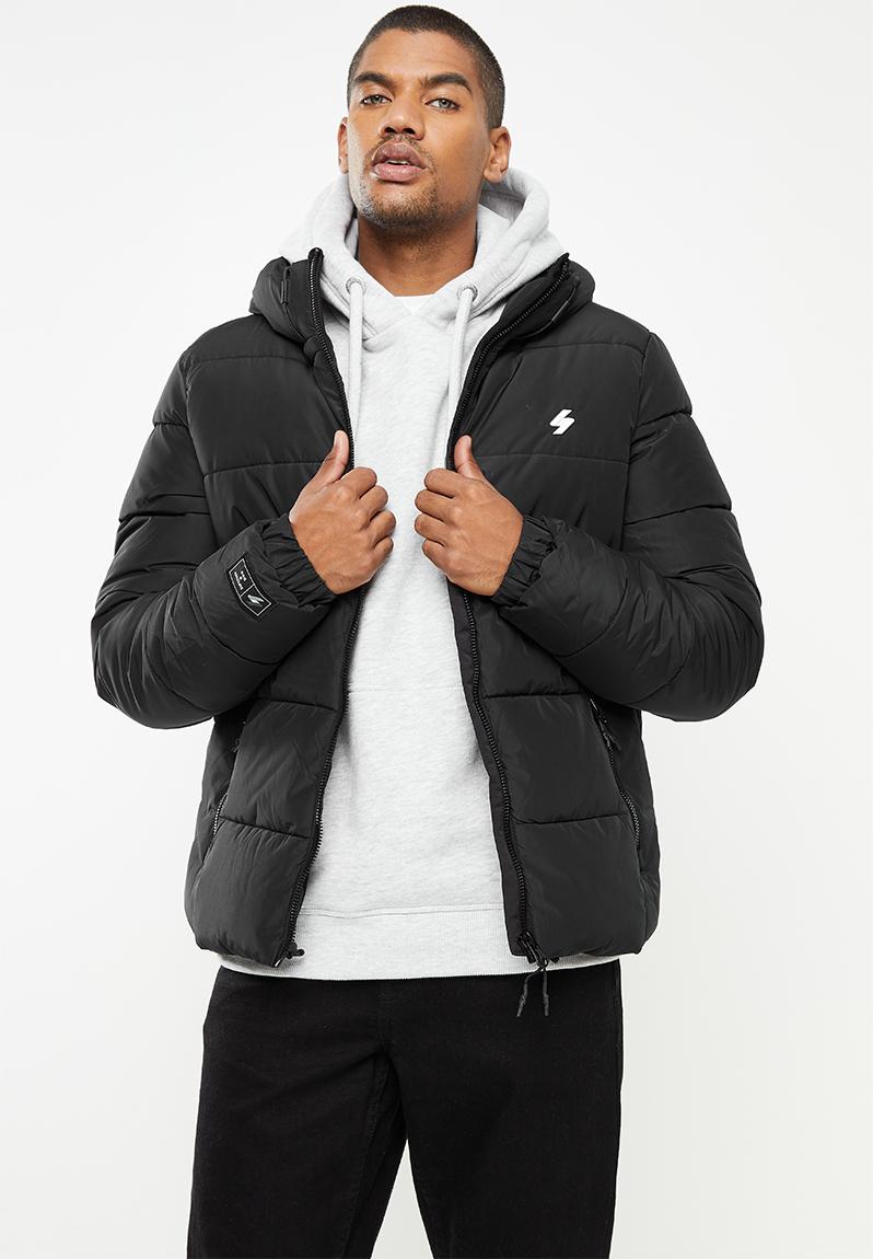 Hooded sports puffer - black Superdry. Jackets | Superbalist.com