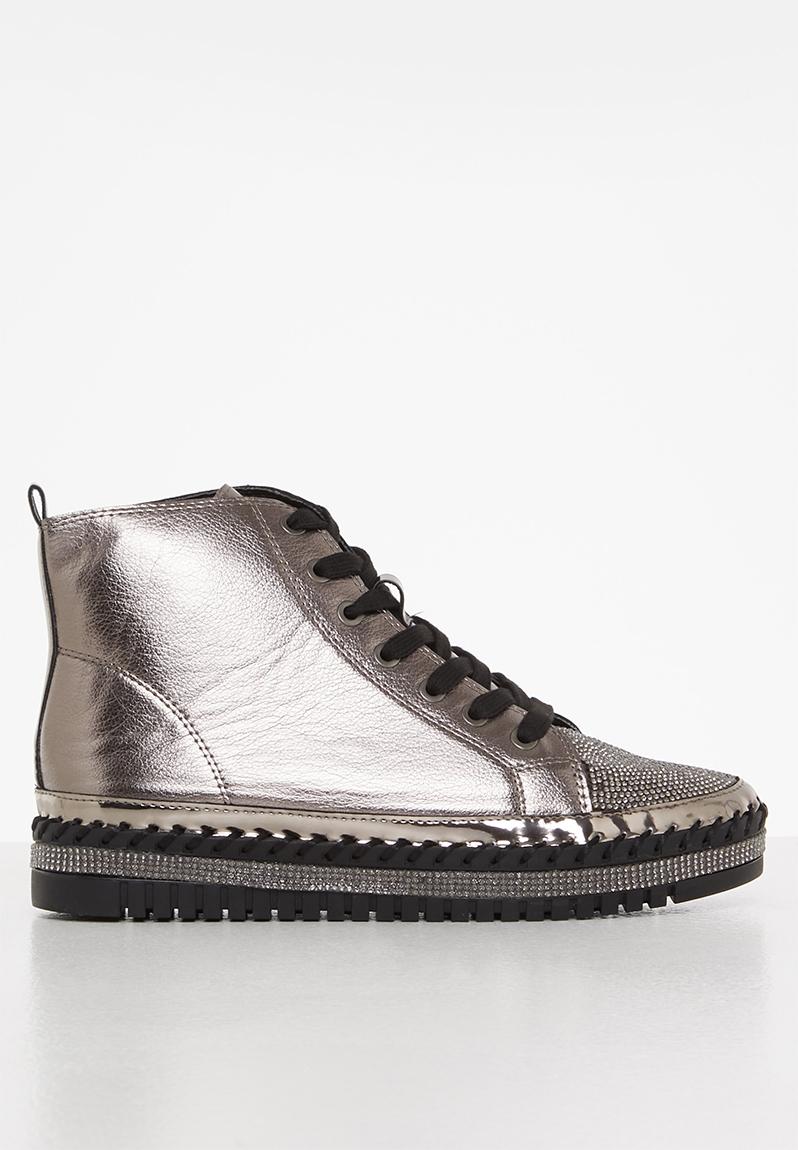 Nalli lace up boot - pewter
