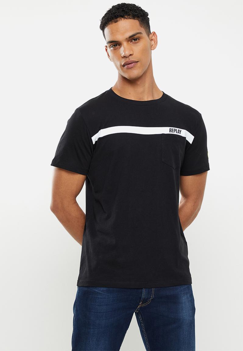 Above pocket print tee - black Replay T-Shirts & Vests | Superbalist.com