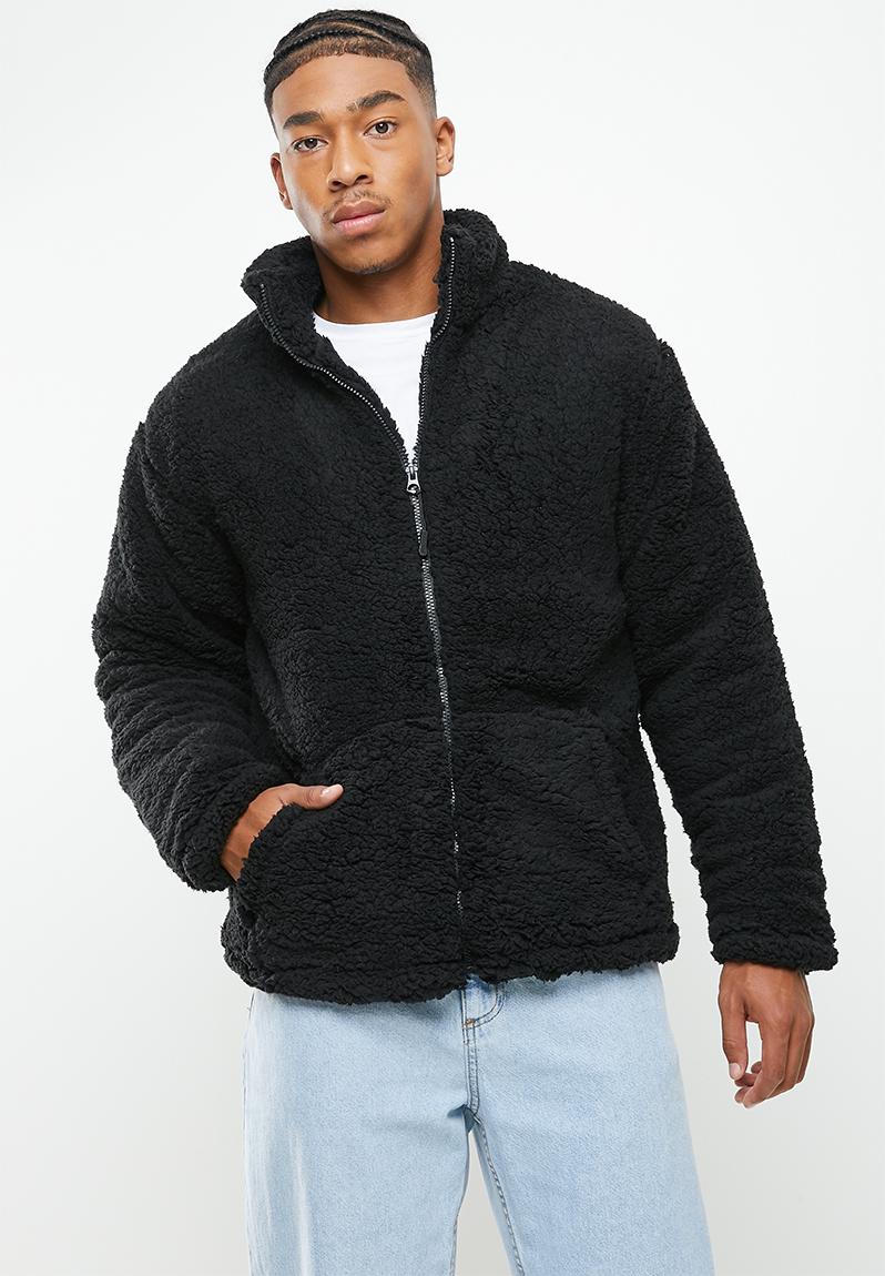 Edison sherpa borg bomber jacket - black Brave Soul Jackets ...