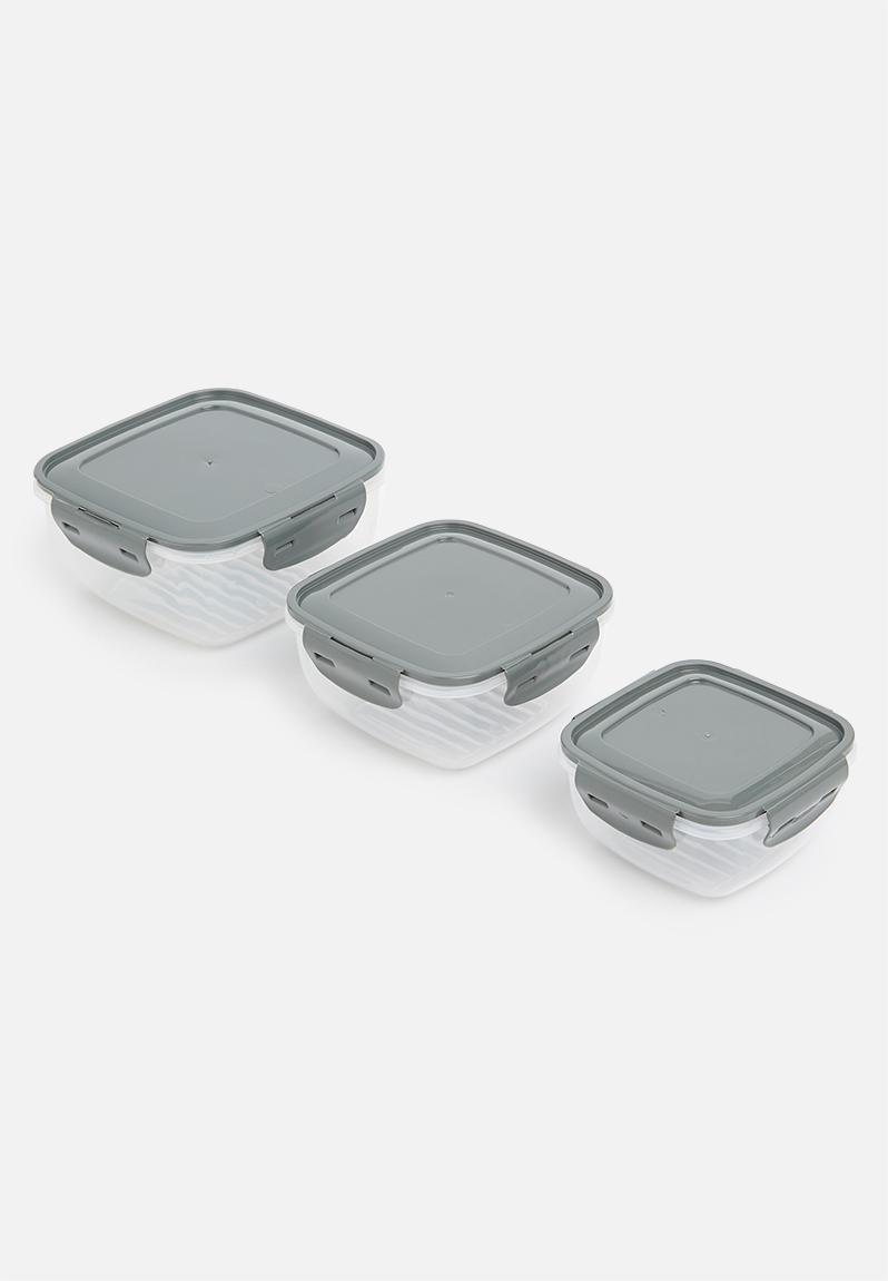 Tupperware set of 3 - grey Storage Solutions Kitchen | Superbalist.com