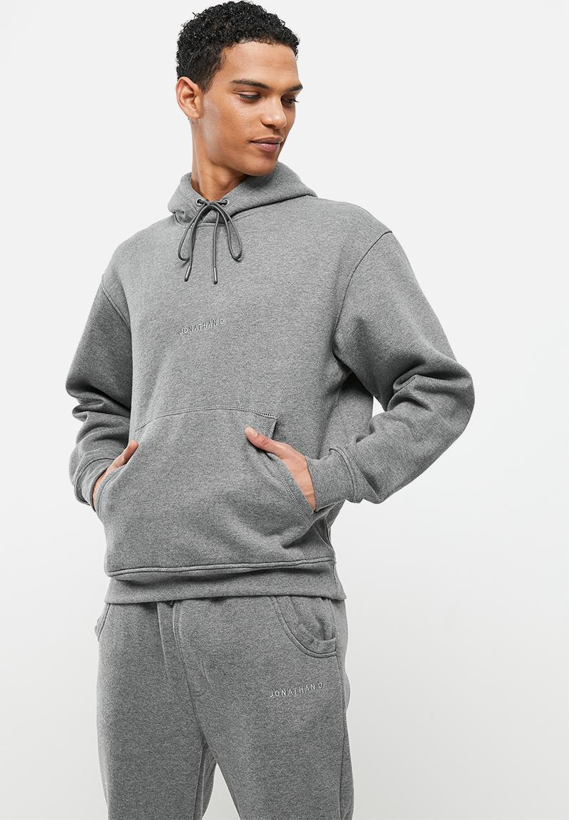 Branded hoodie box fit - grey melange Jonathan D Hoodies & Sweats ...