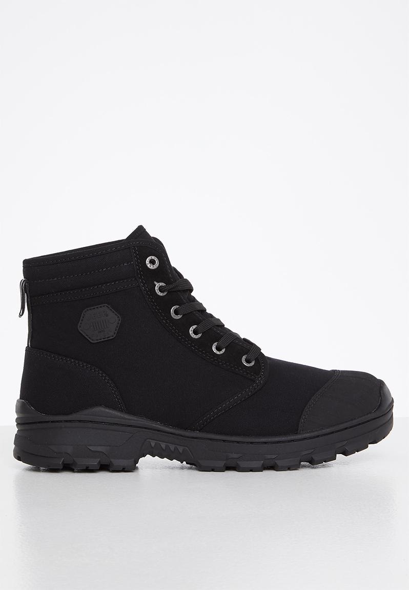 Fabric mid ankle boot (fabric worker boot) ~ black-jeep - black-jeep ...