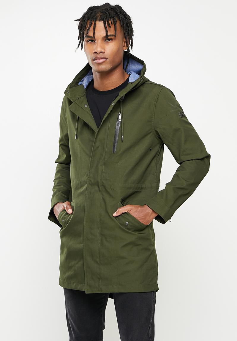 Mens cotton fish tail bonded jacket - fatigue Cutty Jackets ...