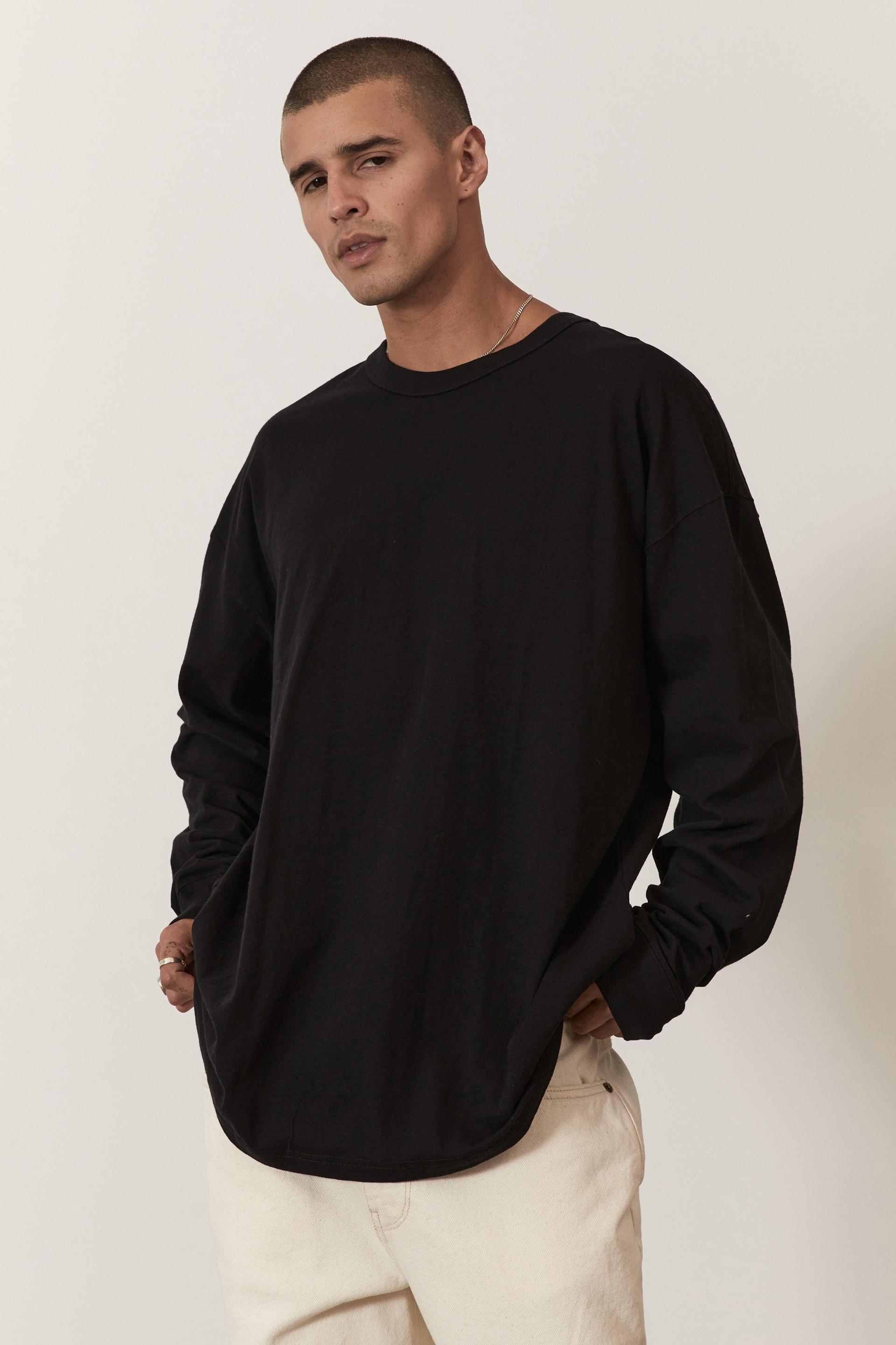 Oversized long sleeve T-shirt - black Factorie T-Shirts & Vests ...