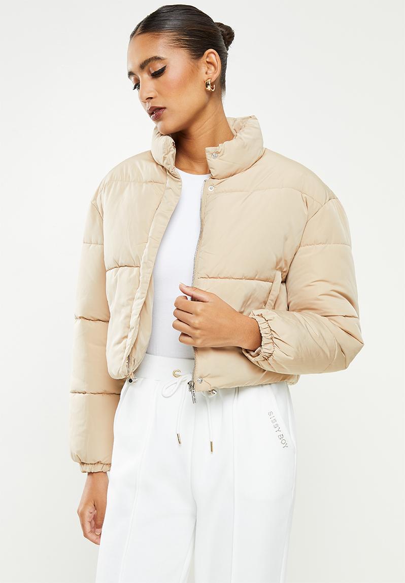 Crop fashion puffer jacket - stone SISSY BOY Jackets | Superbalist.com
