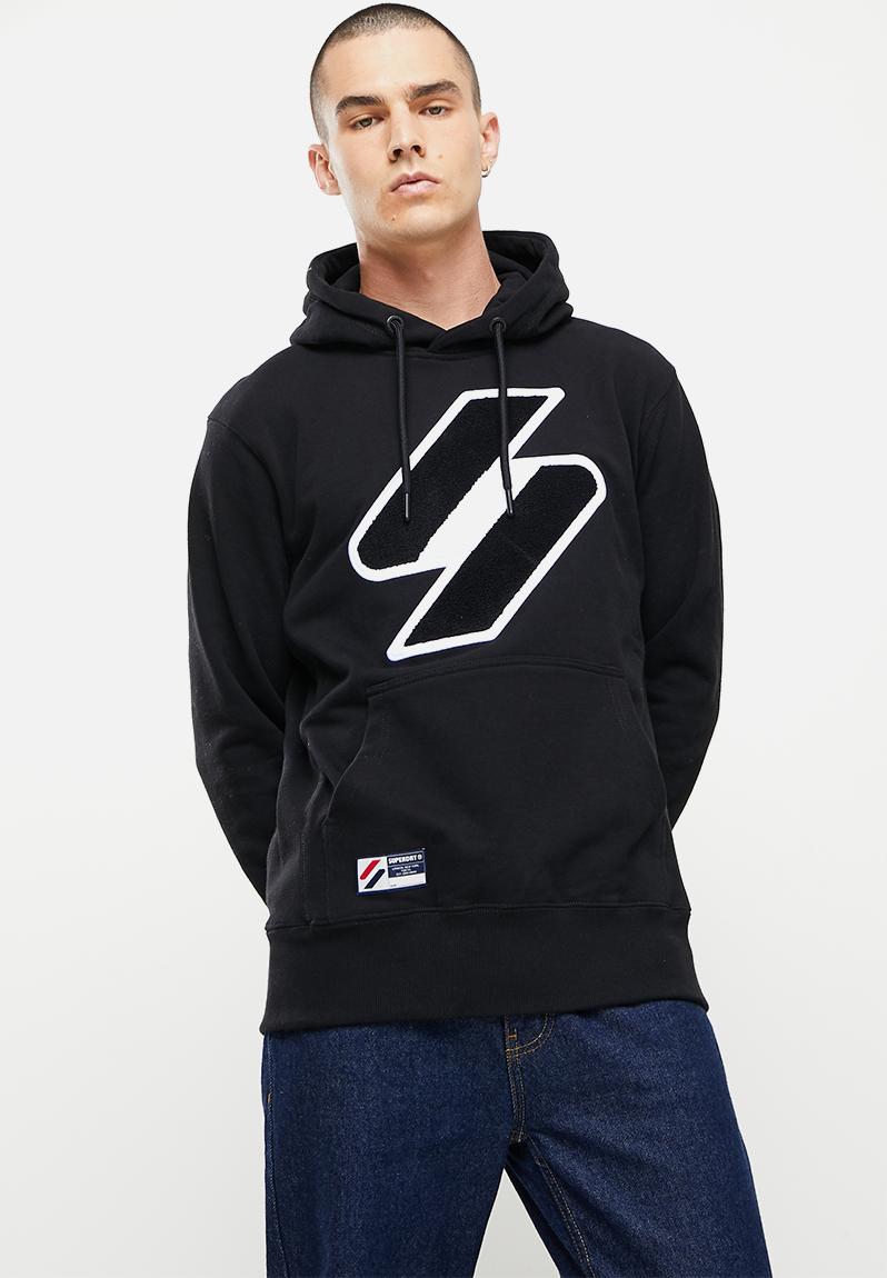 Superdry code logo che hood - black Superdry. Hoodies & Sweats ...