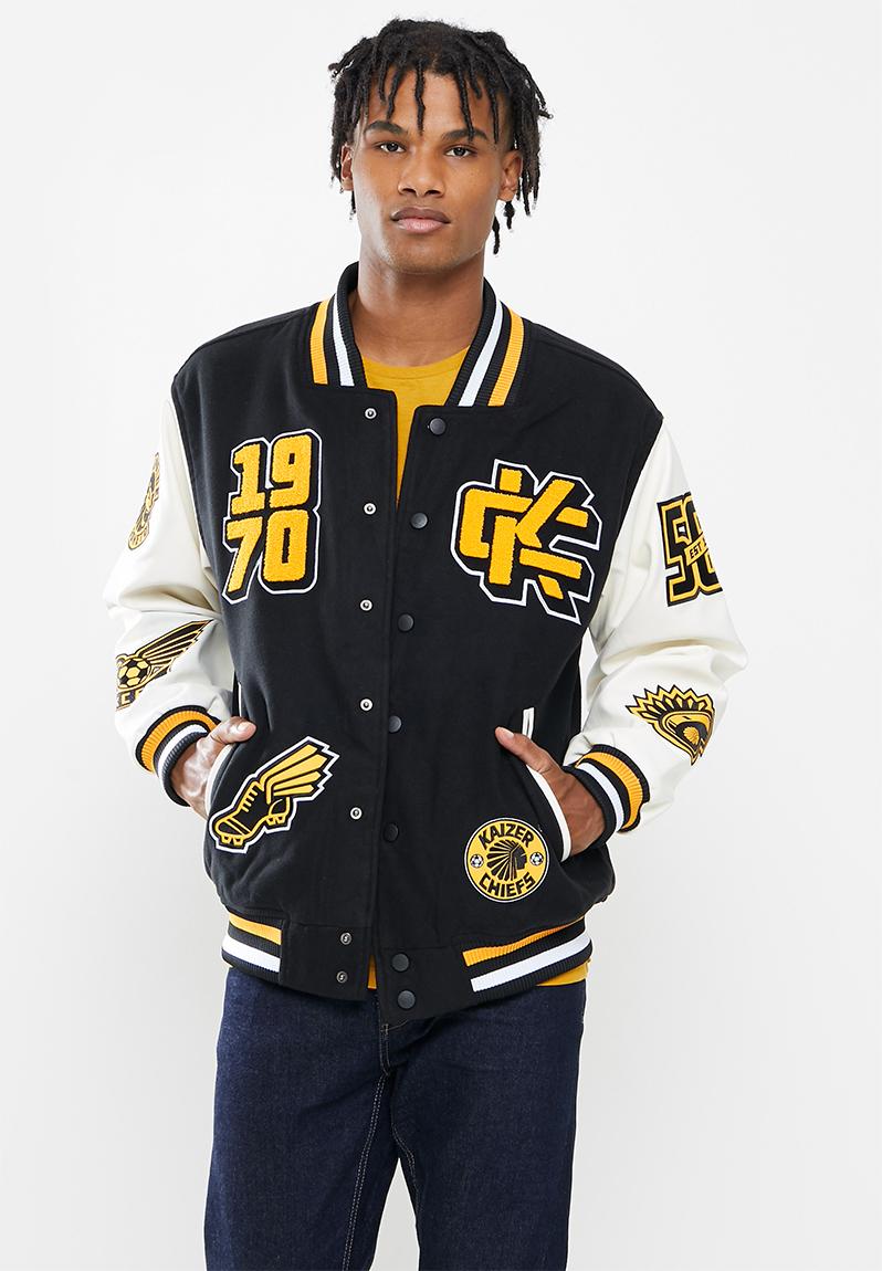 Letterman jacket - black/white/yellow Kaizer Chiefs - Urban Edition ...