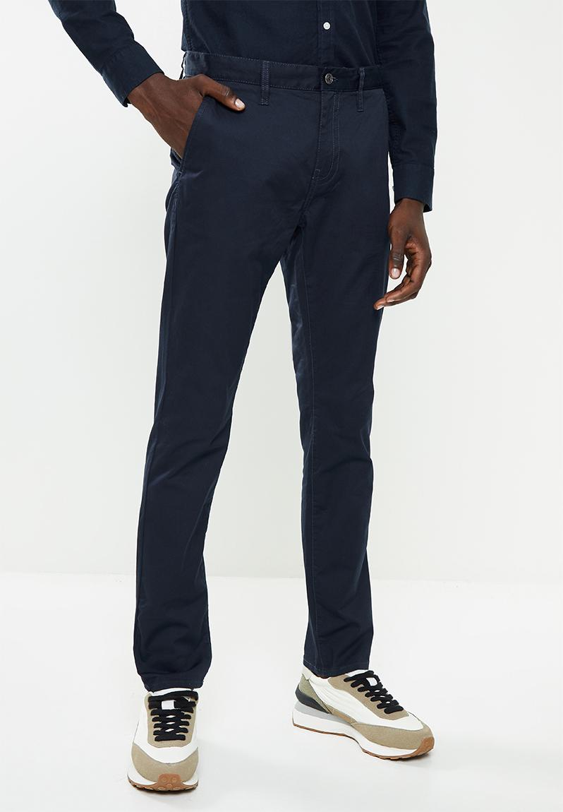 Guess stretch twill slim fit chino - midnight navy GUESS Pants & Chinos ...