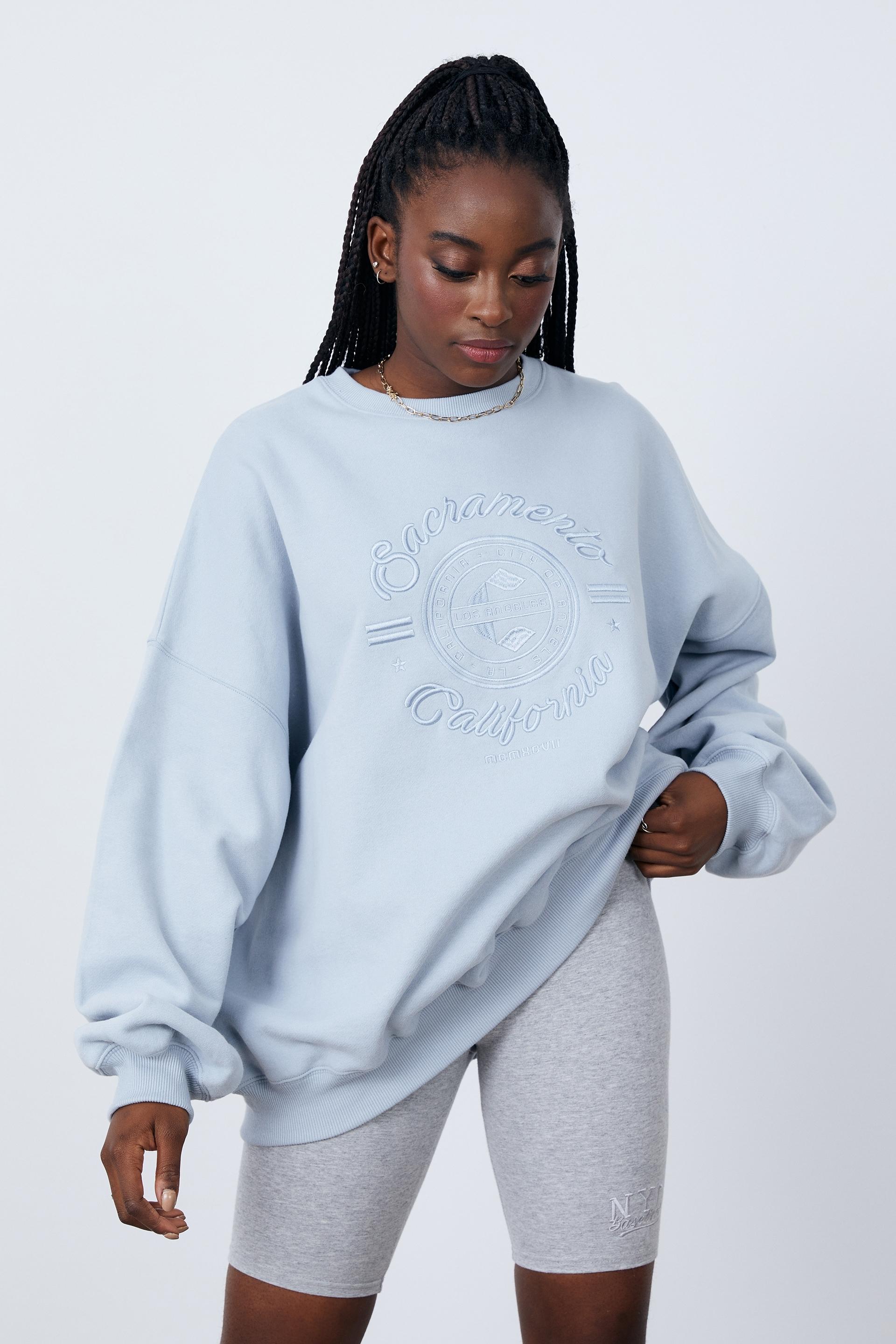 Slouchy premium graphic crew - grey sky/sacramento Factorie Hoodies ...