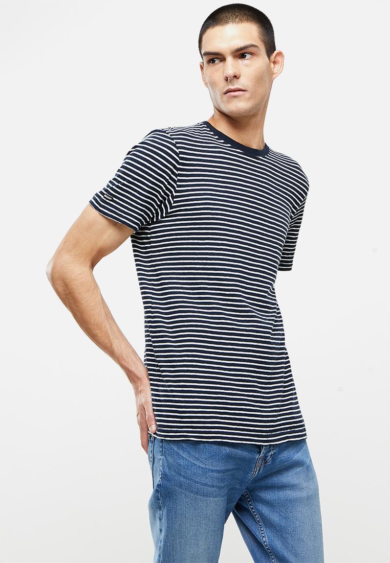 Studios hemp blend tee - eclipse navy stripe Superdry. T-Shirts & Vests ...